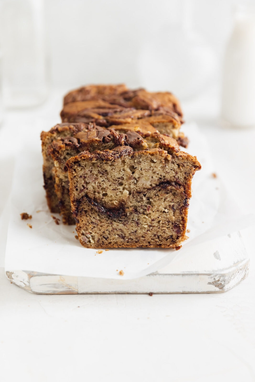nutella banana bread swirled with nutella