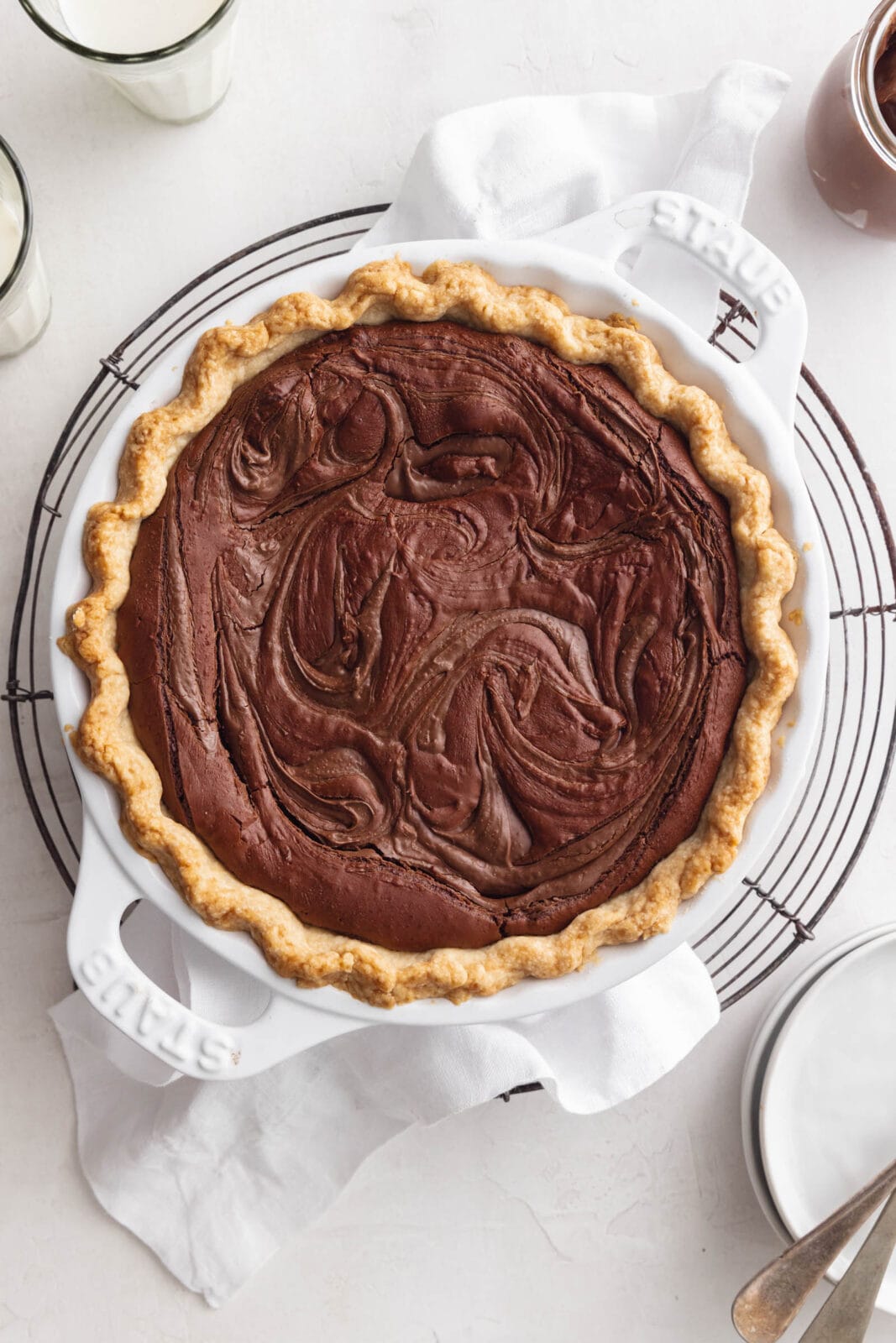 nutella brownie pie