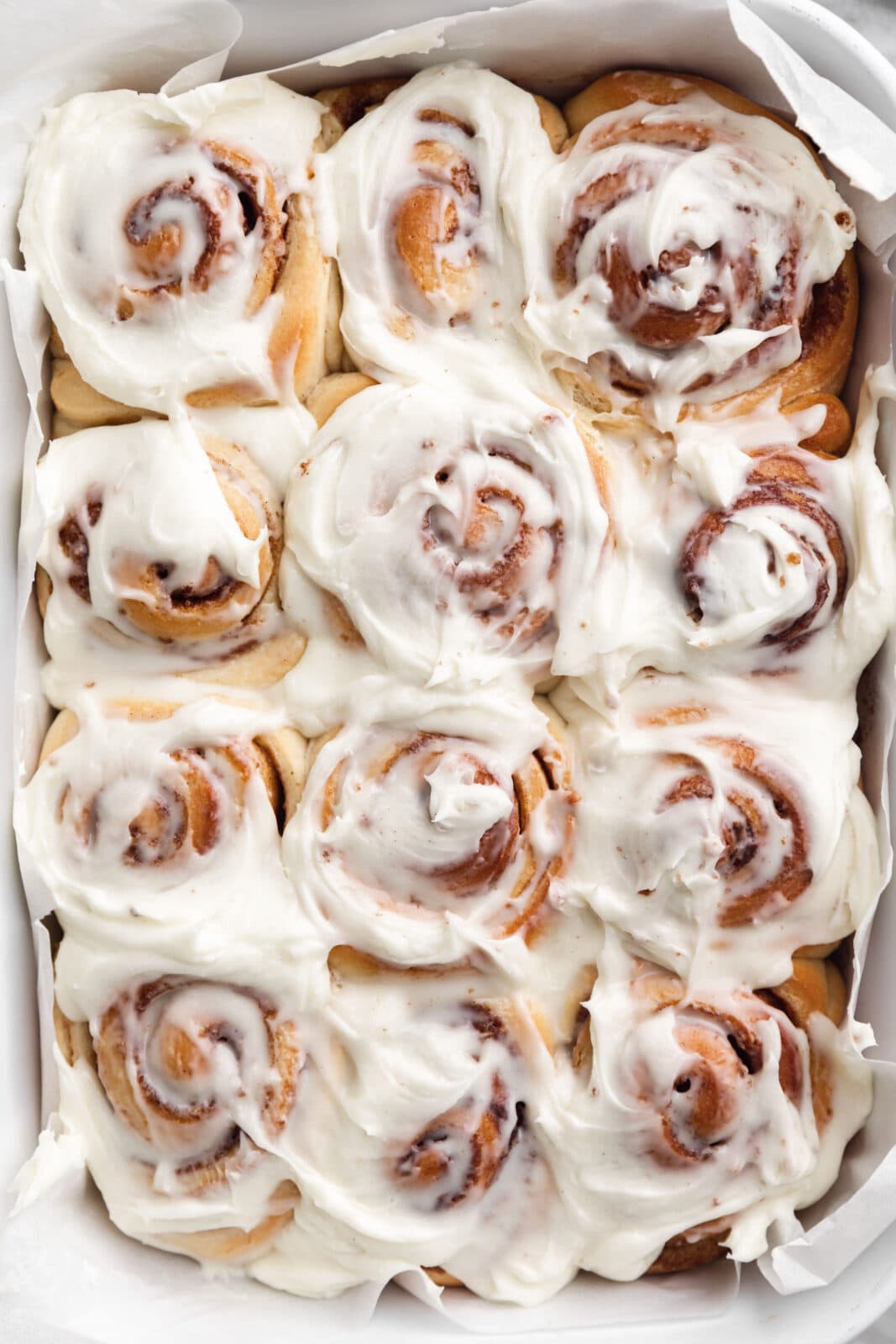 homemade cinnamon rolls with cream cheese frosting