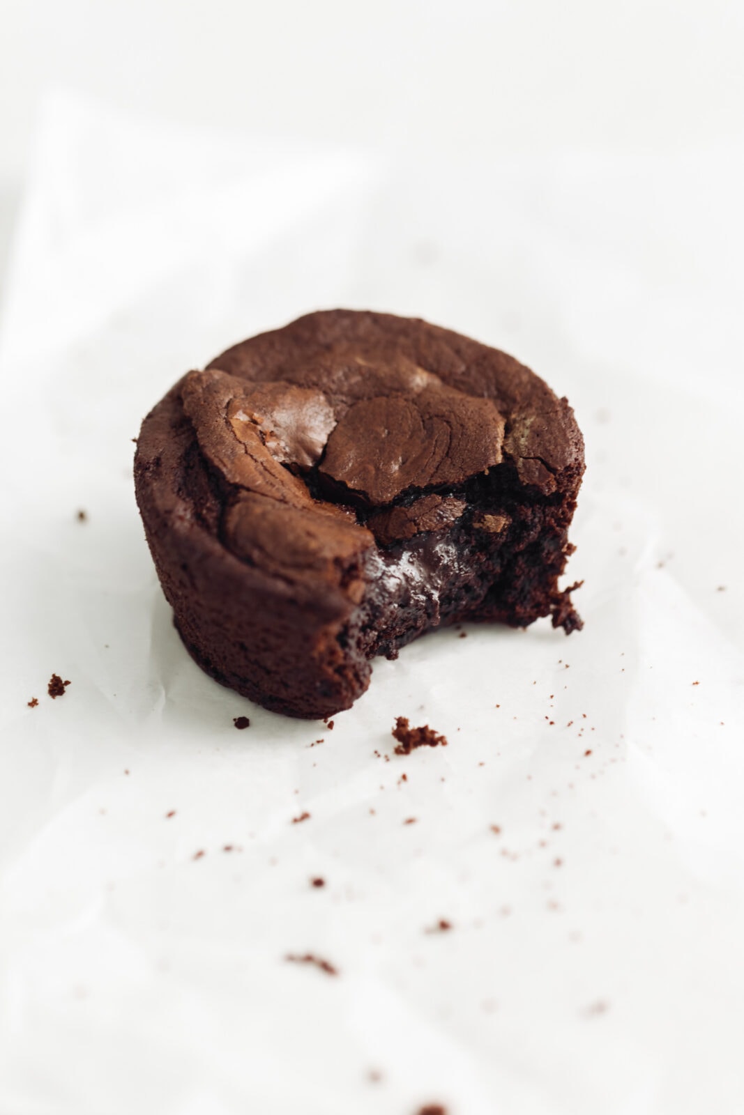 single serve brownie with a bite taken out